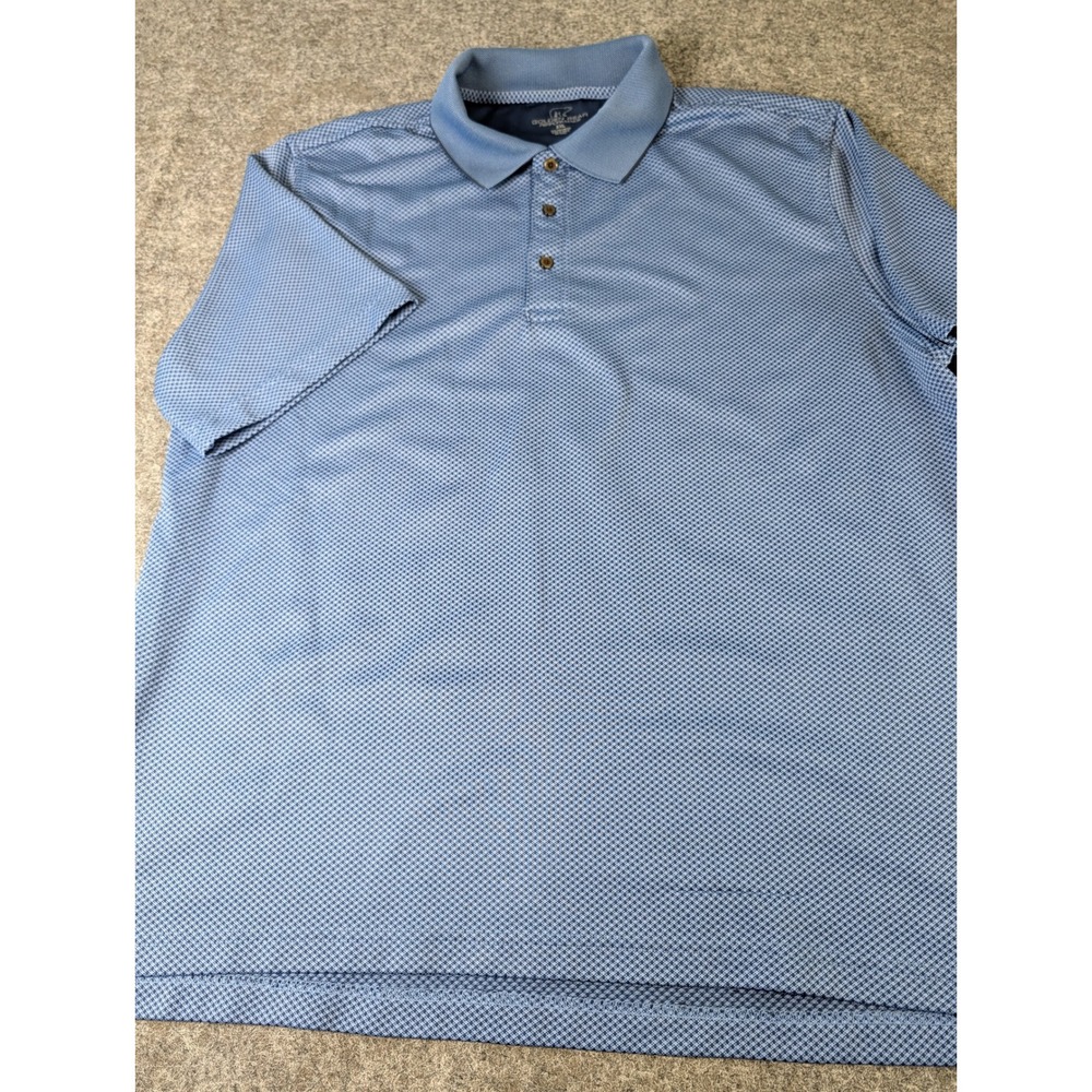 Golden Bear Performance Men's XXL Blue Micro Houndstooth Golf Polo Shirt